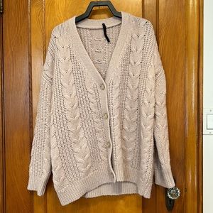 Jenni Kayne wool and alpaca cable cocoon cardigan